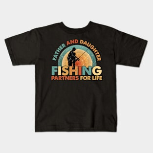 Fisherman Dad and Daughter Fishing Partners For Life Father Kids T-Shirt